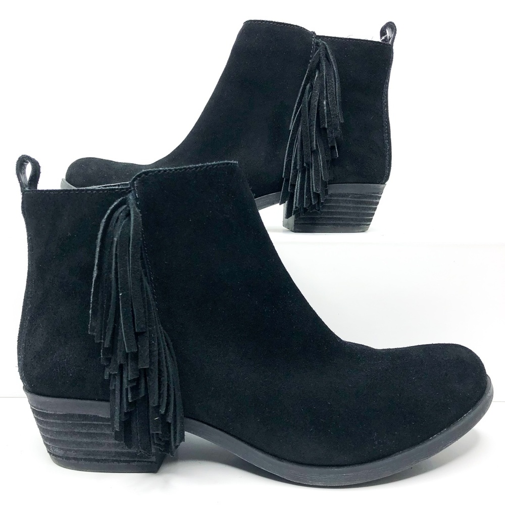 Vince Camuto Sz 6.5 Brynn Suede Fringe Bootie